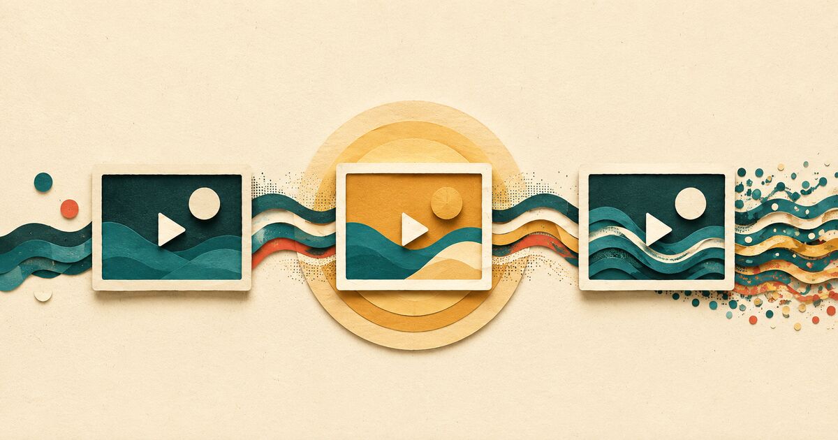 Layered paper video frames narrow toward a highlighted listening range, suggesting content matched to the right difficulty.